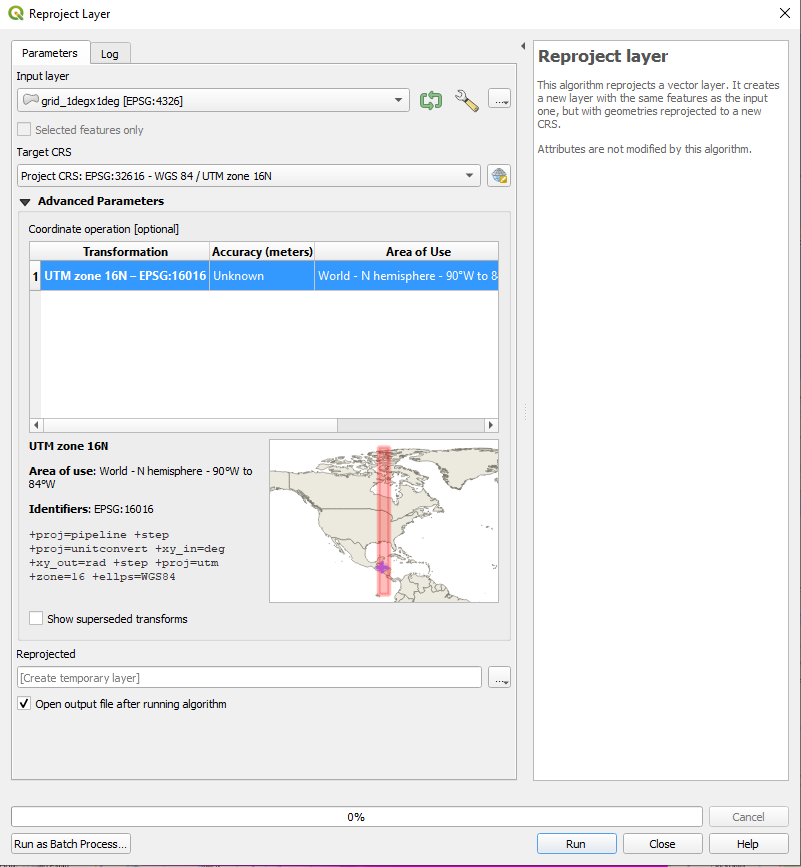 QGIS reprojection using a temporal layer